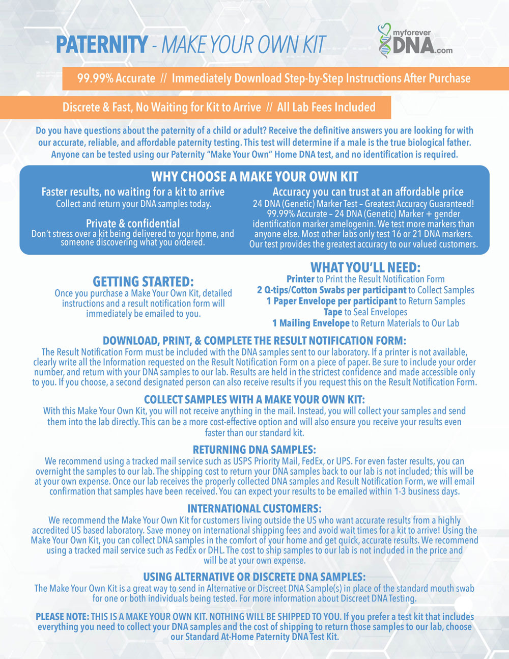 DNA Test Kit sample.